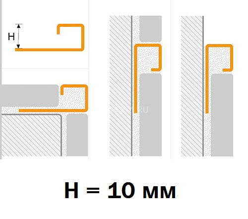 Профиль для плитки С-образный прямой 10 мм из нержавеющей стали KF10 глянец 2,7 м Профиль для плитки С-образный прямой 10 мм из нержавеющей стали KF10 глянец 2,7 м