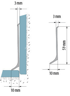 Внешний уголок для напольного плинтуса Cezar LP59 ПВХ Внешний уголок для напольного плинтуса Cezar LP59 ПВХ