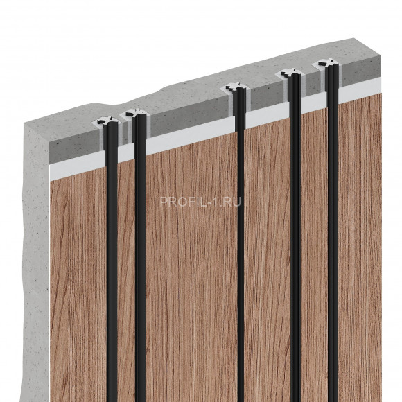 Алюминиевая теневая разделительная рейка Decaro D00X.A Bronze бронза для стен и потолка 3 м