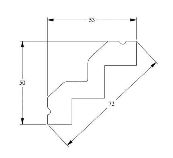Потолочный плинтус Orac Decor Purotouch C602 белый полиуретан 53х50 мм 2м