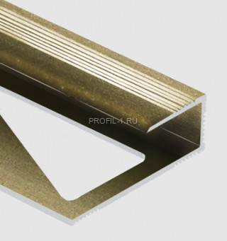 Профиль для ламината оконечный Panel L с рифлением алюминий 12 мм PV45-08 шампань матовая 2,7 м Профиль для ламината оконечный Panel L с рифлением алюминий 12 мм PV45-08 шампань матовая 2,7 м