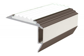 Алюминиевый порог угловой противоскользящий с подсветкой 26х45 мм АУ-45-LED-Анод коньяк-белый 2,0 м Алюминиевый порог угловой противоскользящий с подсветкой 26х45 мм АУ-45-LED-Анод коньяк-белый 2,0 м