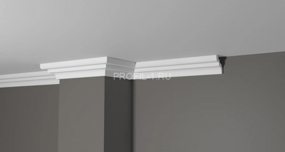 Потолочный плинтус Decor-Dizayn DD39 полистирол белый, под покраску 46х42х2000 мм
