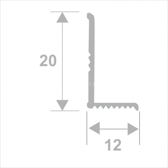 Алюминиевый уголок внутренний разнополочный 12х20 мм ПВ-206 белый муар 2.7 м Алюминиевый уголок внутренний разнополочный 12х20 мм ПВ-206 белый муар 2.7 м