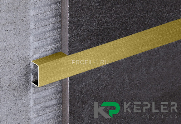 П-профиль бордюрный 10х20 мм из нержавеющей стали SS 304 FSUP20-GS S.S.304 золото сатинированное 2.7 м