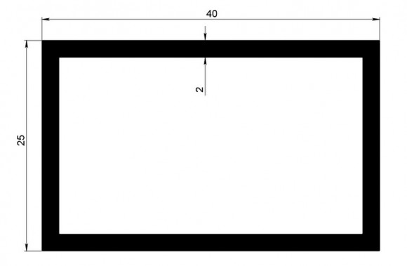 Алюминиевый бокс прямоугольный 25х40х2 мм 3 метра