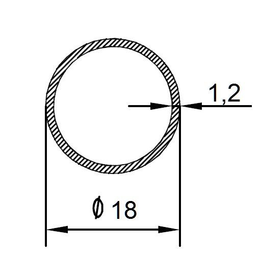 Алюминиевая труба 18х1,2 мм 3 метра