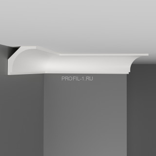 Плинтус потолочный гладкий Decomaster D109 Дюропрофиль 43х43х2000 мм белый