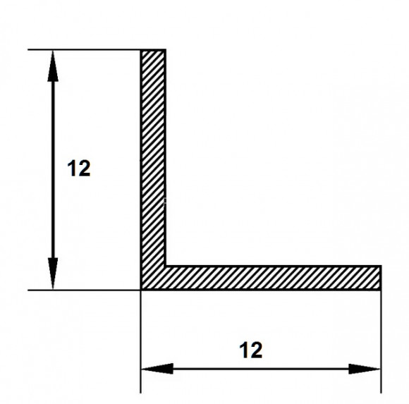 Алюминиевый уголок 12х12 мм Effector 3,0 м B 09.005 черный