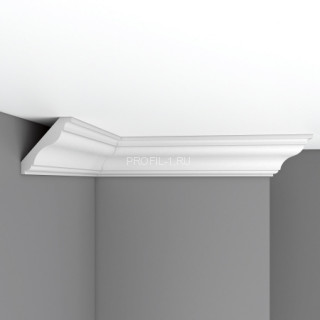 Плинтус потолочный 85х80х2400 мм Decomaster DP 357 из полиуретана белый под покраску Плинтус потолочный 85х80х2400 мм Decomaster DP 357 из полиуретана белый под покраску