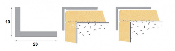 Декоративный уголок ПВХ 20х10 Cezar 105 Светло-серый 2,75 м (25 штук)
