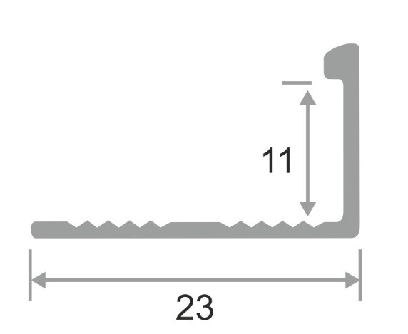 Профиль L-образный 11 мм ПО-Г11 серебро матовое  2,7 м