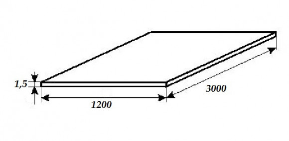 Алюминиевый лист гладкий АМГ2М 1200х3000х1,5 мм