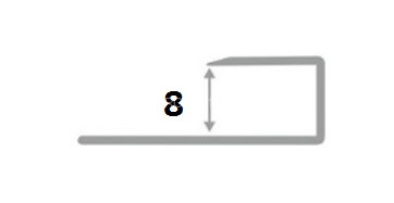 П-образный профиль из нержавейки торцевой SB203-8H серебро глянец браш 2,7 м