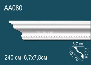 Потолочный плинтус с рисунком Перфект AA080 полиуретан 78х103х67 мм 240 см
