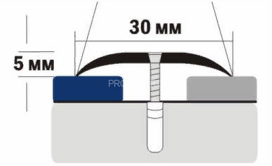 Алюминиевый порог одноуровневый 30 мм А30 Золото КЕ 2,7 м (упаковка 10 штук)