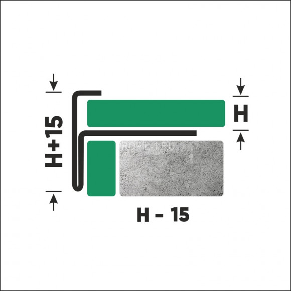 F-профиль из нержавеющей стали 15 мм FF 15 GS золото сатинированное 270 см