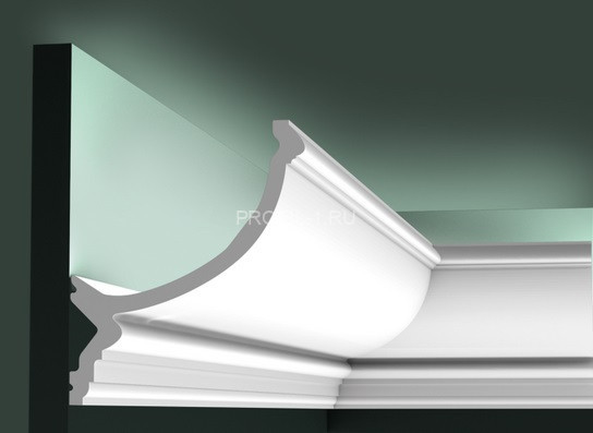 Потолочный плинтус для скрытого освещения Orac Decor Purotouch C900 белый полиуретан 171х146 мм 2м