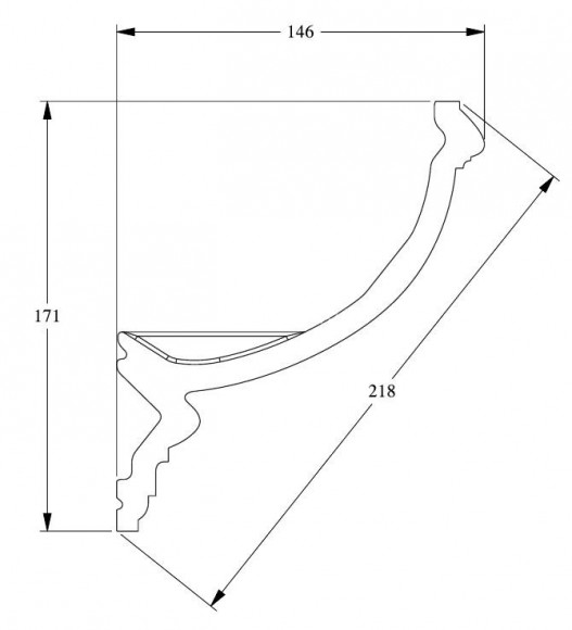 Потолочный плинтус для скрытого освещения Orac Decor Purotouch C900 белый полиуретан 171х146 мм 2м Потолочный плинтус для скрытого освещения Orac Decor Purotouch C900 белый полиуретан 171х146 мм 2м