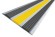 Алюминиевая полоса с резиновыми вставками 100 мм АП-100 черный-желтый-черный 3,0 м