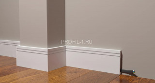 Напольный плинтус Decor-Dizayn DD719 полистирол белый, под покраску 100х15х2000 мм