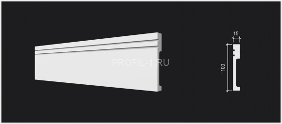 Напольный плинтус Decor-Dizayn DD719 полистирол белый, под покраску 100х15х2000 мм