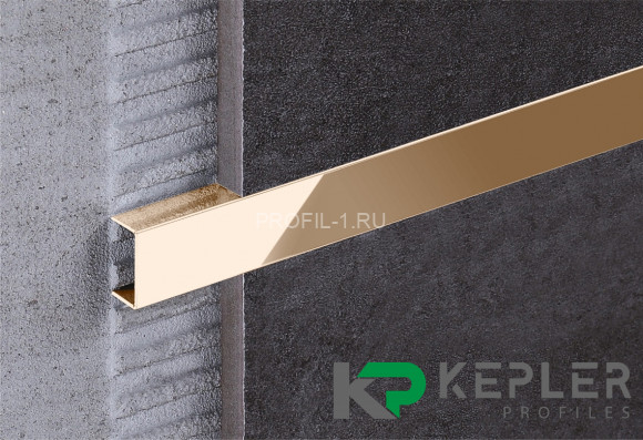 П-профиль бордюрный 10х20 мм из нержавеющей стали SS 304 FSUP20-RP S.S.304 розовое золото полированное 2.7 м