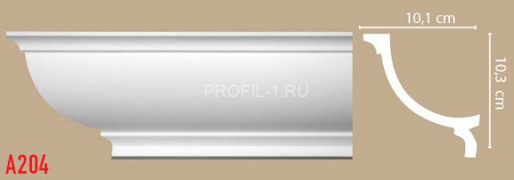 Плинтус потолочный DECOMASTER A204 (103x101x2000) ударопрочный, белый, под покраску