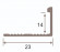Профиль L-образный 14 мм ПО-Г14 серебро матовое  2,7 м