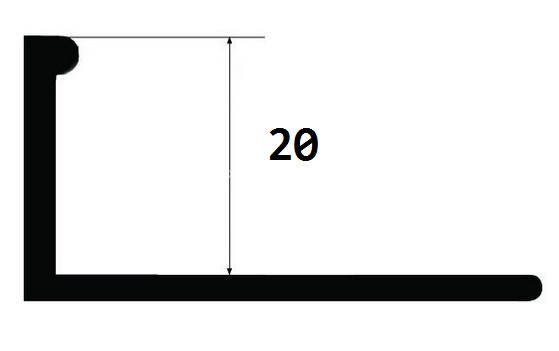 Латунный L-профиль 20 мм ЛГ-20 хром 2,7 м