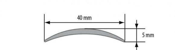Порог одноуровневый полукруглый 40 мм Cezar LPOS 40 2,7 м латунь полированная с отверстием