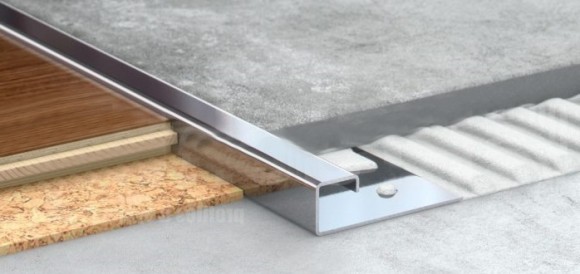 Профиль для плитки С-образный прямой 12 мм из нержавеющей стали KF12 глянец 2,7 м