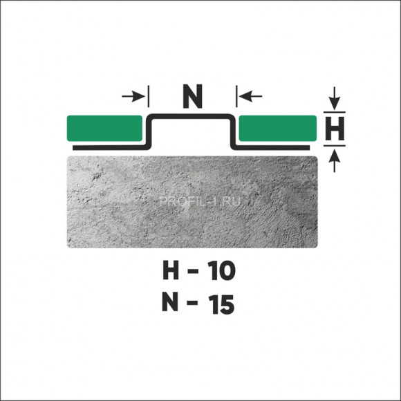 П-образный профиль из нержавеющей стали закладной 10х15 мм FUM 10х15 GP золото полированное 270 см