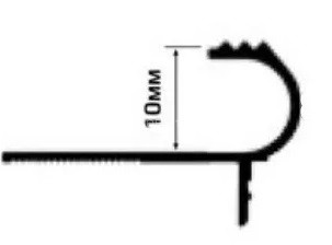 Профиль F-образный с рифлением PSP 10 мм алюминий PV50-09 шампань блестящая 2,7 м