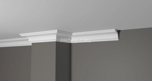 Потолочный плинтус Decor-Dizayn DD42 полистирол белый, под покраску 50х50х2000 мм