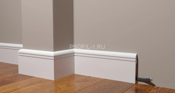 Напольный плинтус Decor-Dizayn DD721 полистирол белый, под покраску 110х15х2000 мм