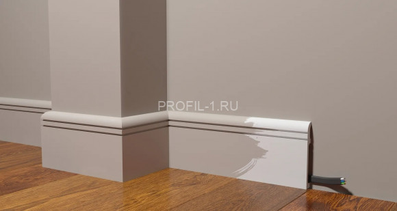 Напольный плинтус Decor-Dizayn DD721 полистирол белый, под покраску 110х15х2000 мм