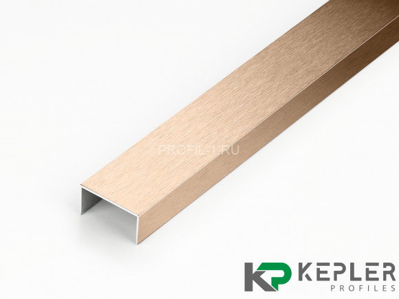 П-профиль бордюрный 10х20 мм из нержавеющей стали SS 304 FSUP20-RS S.S.304 розовое золото сатинированное 2.7 м