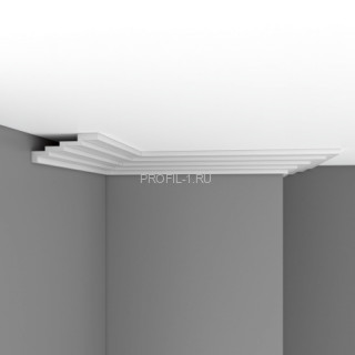 Плинтус потолочный 65х158х2400 мм Decomaster DP 375 из полиуретана белый под покраску Плинтус потолочный 65х158х2400 мм Decomaster DP 375 из полиуретана белый под покраску