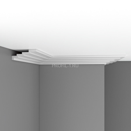 Плинтус потолочный 65х158х2400 мм Decomaster DP 375 из полиуретана белый под покраску