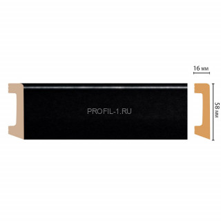 Плинтус напольный DECOMASTER D234-195ДМ (58x16x2400) Черный глянец, ударопрочный Плинтус напольный DECOMASTER D234-195ДМ (58x16x2400) Черный глянец, ударопрочный