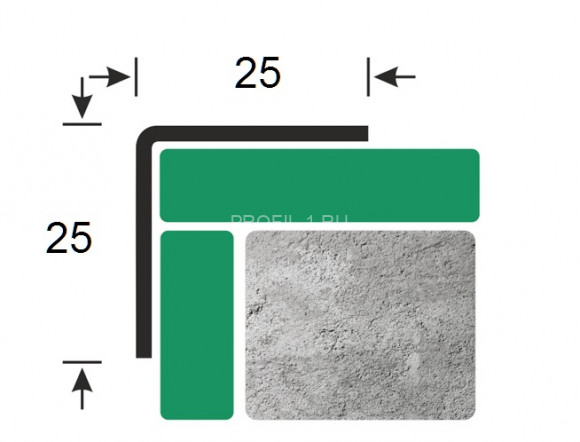 Равнополочный уголок из нержавеющей стали ПБ 25х25 (прямой AISI 430) шлифованный 3 м