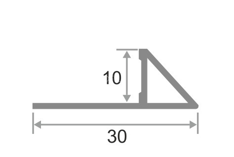 Алюминиевый профиль для плитки угловой ПО-05 серебро матовое  2,7 м
