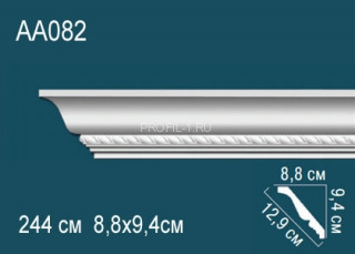 Потолочный плинтус с рисунком Перфект AA082 полиуретан 94х129х88 мм 244 см