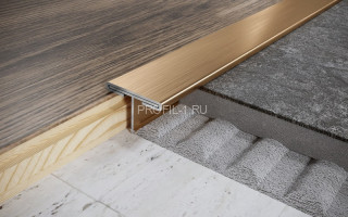 Т-профиль из нержавеющей стали 42 мм FTA 42 GS золото сатинированное 270 см Т-профиль из нержавеющей стали 42 мм FTA 42 GS золото сатинированное 270 см