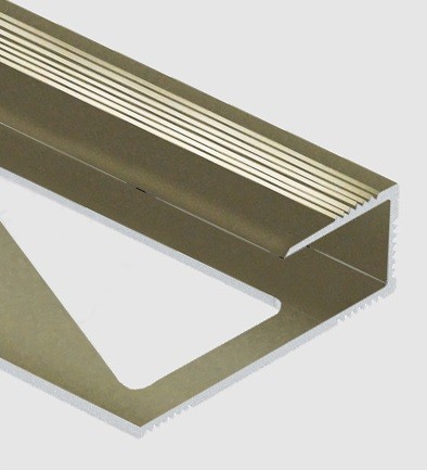 Профиль для ламината оконечный Panel L с рифлением алюминий 12 мм PV45-16 титан матовый 2,7 м