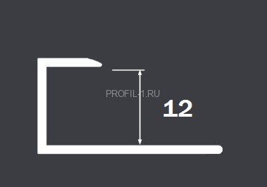 Профиль для ламината оконечный Panel L с рифлением алюминий 12 мм PV45-16 титан матовый 2,7 м