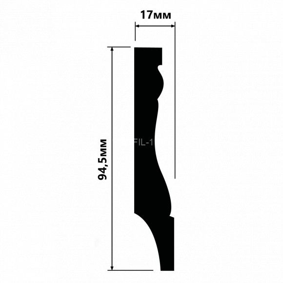 Напольный плинтус HiWood B95 белый 94,5х17 мм 2 метра Напольный плинтус HiWood B95 белый 94,5х17 мм 2 метра