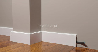 Напольный плинтус Decor-Dizayn DD723 полистирол белый, под покраску 80х16х2000 мм