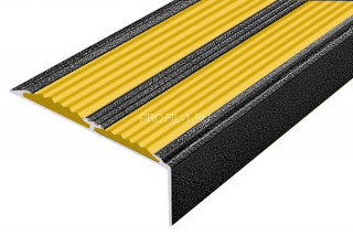 Алюминиевый угол-порог 70х22 с 2-мя резиновыми вставками АУ-70-Антик серебро-желтый 1,5 м Алюминиевый угол-порог 70х22 с 2-мя резиновыми вставками АУ-70-Антик серебро-желтый 1,5 м